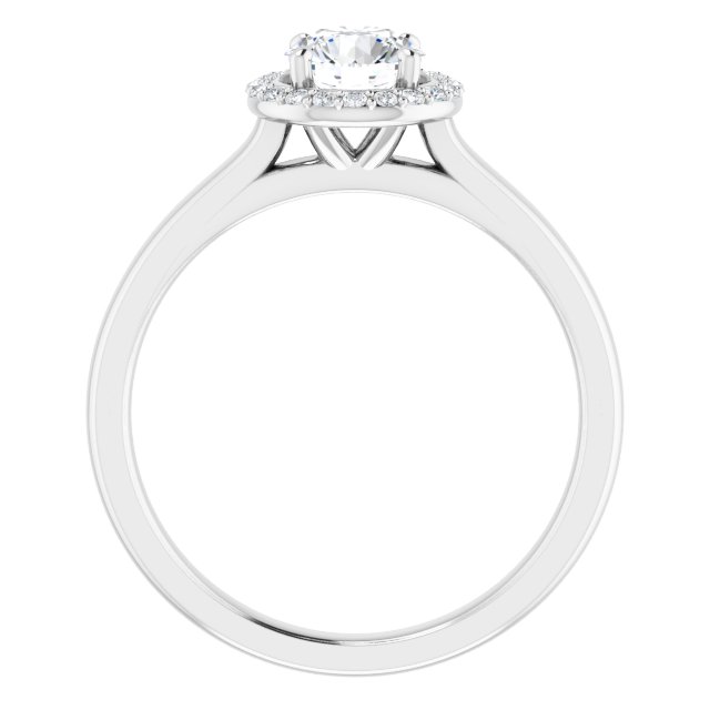 Bague De Fiançailles Diamant Halo Or Blanc