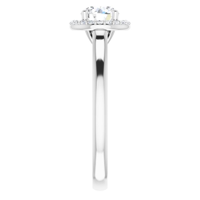 Bague De Fiançailles Diamant Halo Or Blanc