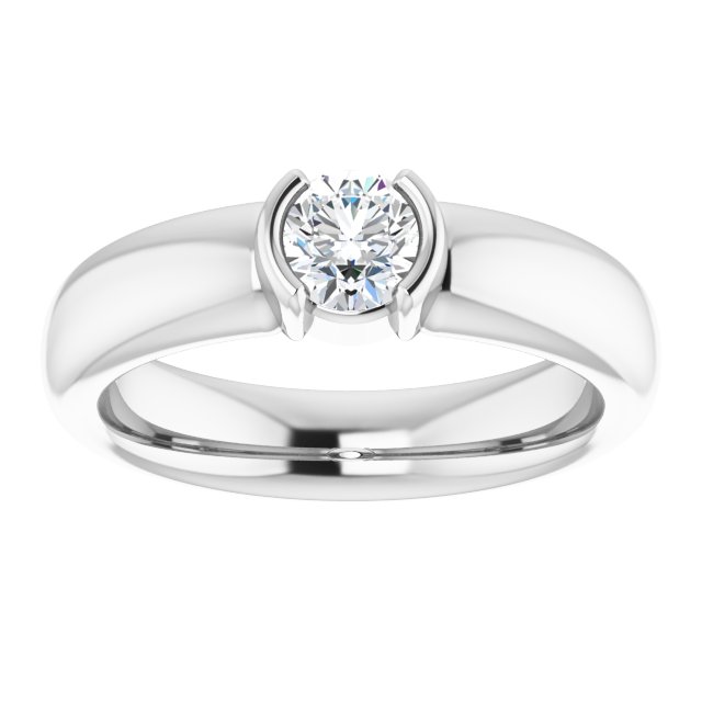 Bague de Fiançaille Solitaire Or Blanc Diamant