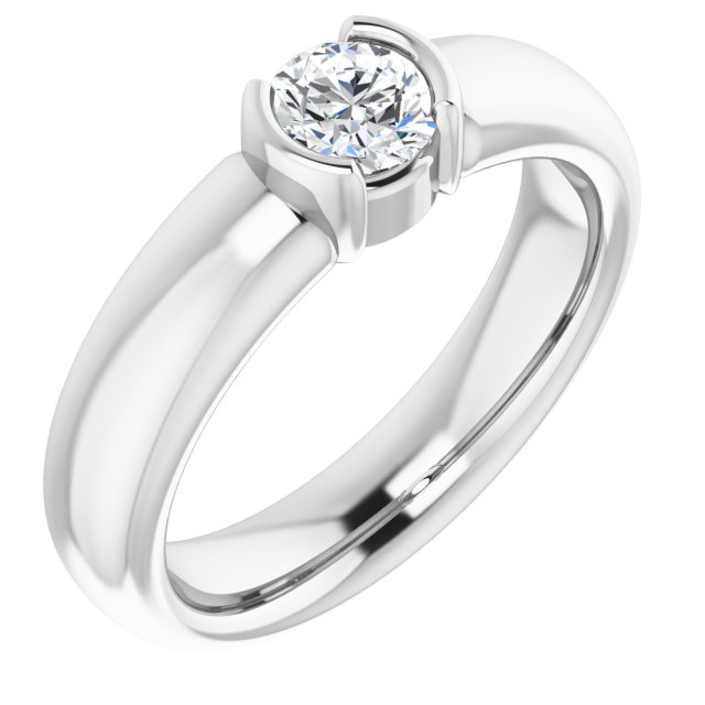 Bague de Fiançaille Solitaire Or Blanc Diamant