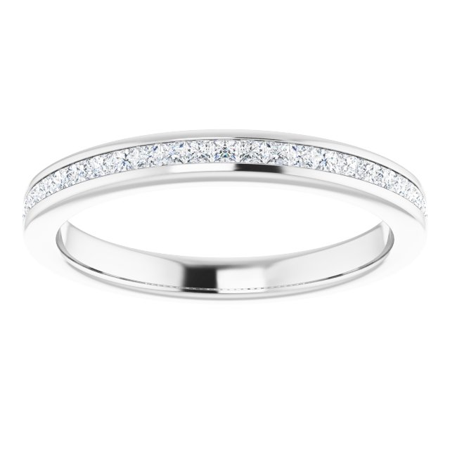 Alliance En Diamants Semi-Éternité En Or Blanc