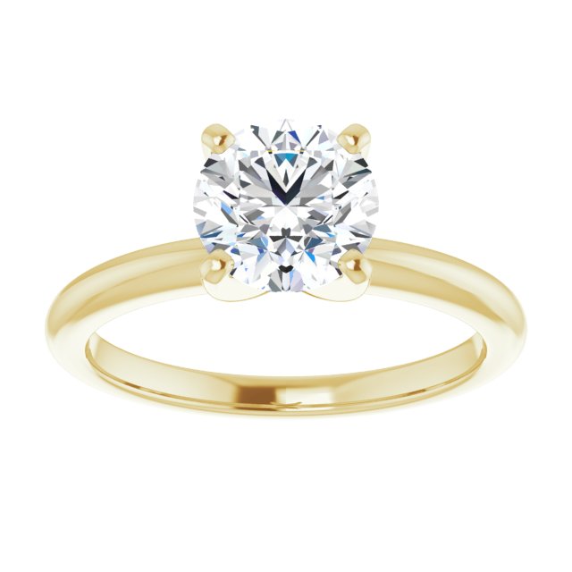 Bague de Fiançaille Antique Solitaire Or jaune Diamant 4 Griffes