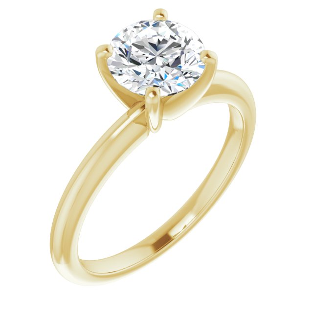Bague de Fiançaille Antique Solitaire Or jaune Diamant 4 Griffes