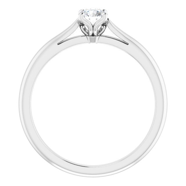 Bague de Fiançaille Solitaire Or Blanc Diamant 4 Griffes