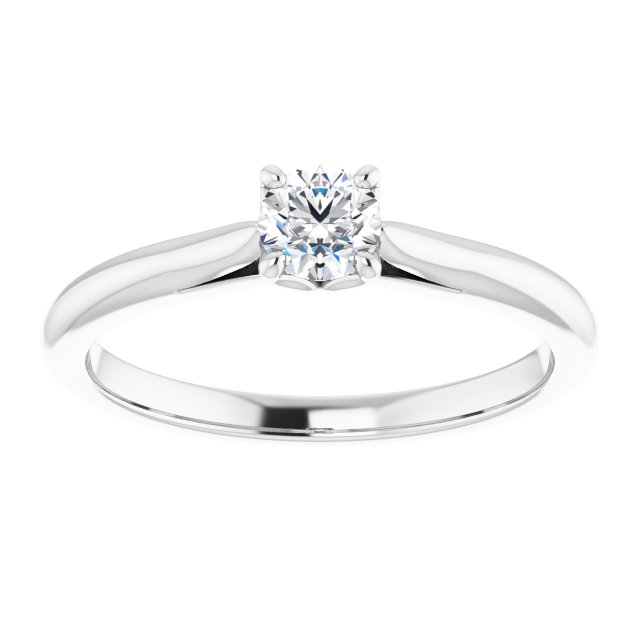Bague de Fiançaille Solitaire Or Blanc Diamant 4 Griffes