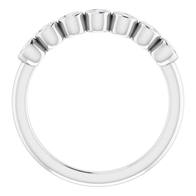 Alliance En Diamants Semi-Éternité En Or Blanc Sur Collets