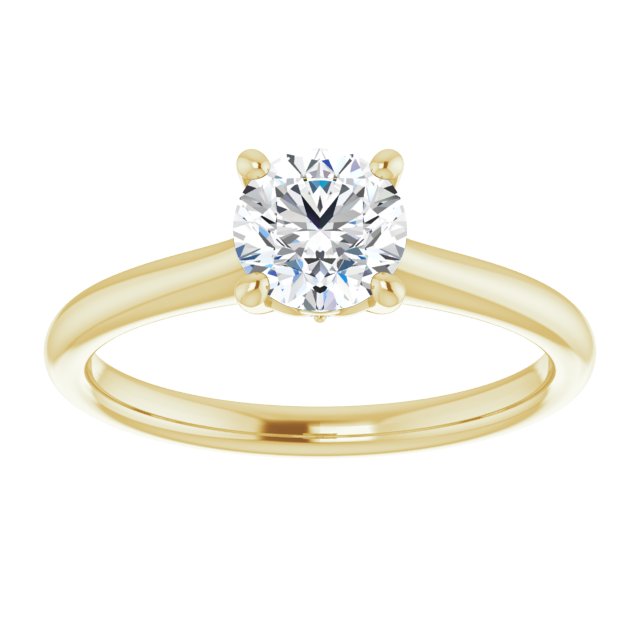 Bague de Fiançaille Antique Solitaire Or jaune Diamant 4 Griffes