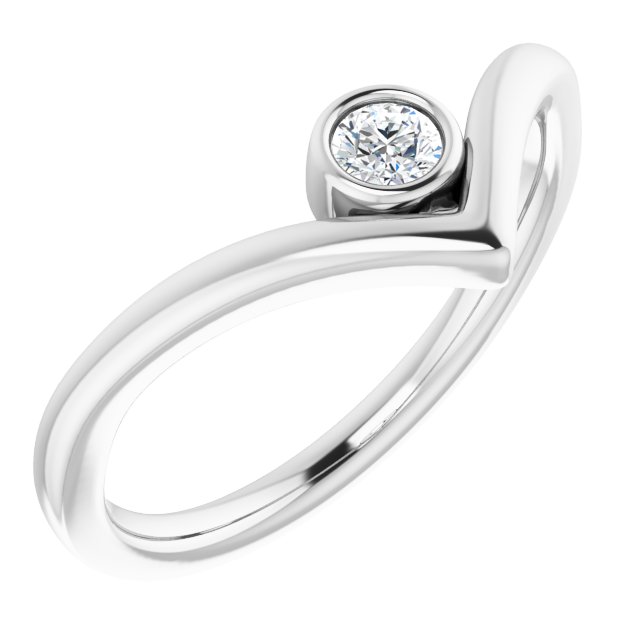 Jonc Alliance En Forme De "V"  En Or Blanc, Jaune Ou Rose Serti De Diamant Grandeur 7