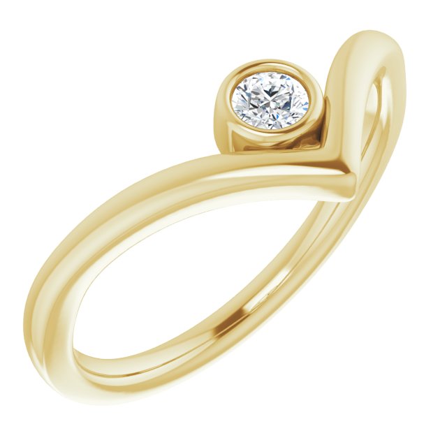 Jonc Alliance En Forme De "V"  En Or Blanc, Jaune Ou Rose Serti De Diamant Grandeur 7