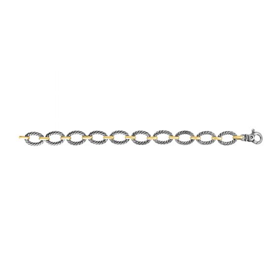 Bracelet Or Jaune 14 Karats et Argent