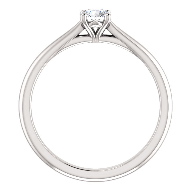 Bague de Fiançaille Solitaire en Diamants et Or Blanc 4 Griffes