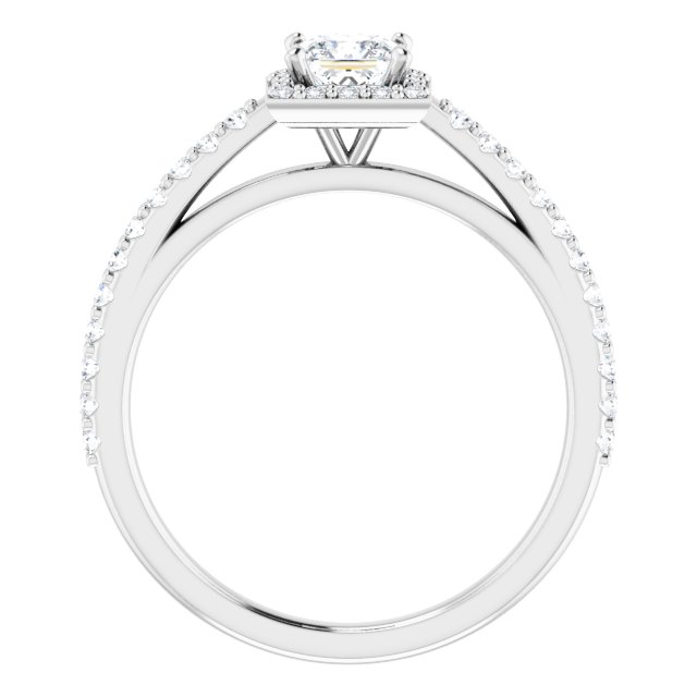 Bague de Fiançaille Halo Or blanc et Diamant
