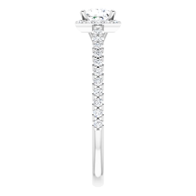 Bague de Fiançaille Halo Or blanc et Diamant