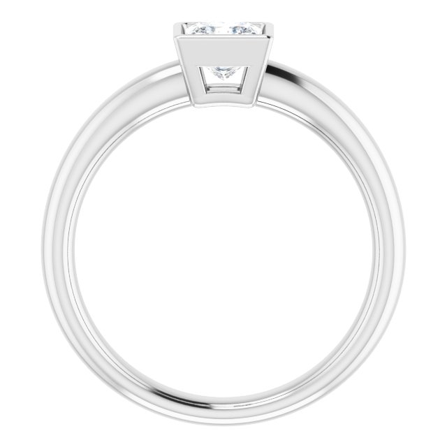 Bague de Fiançaille Solitaire Or Blanc Diamant Pricesse