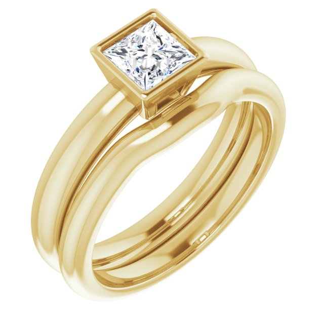 Bague de Fiançaille Solitaire Or Blanc Diamant Pricesse
