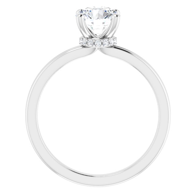 Bague de Fiançaille Solitaire Or Blanc Diamant  4 Griffes
