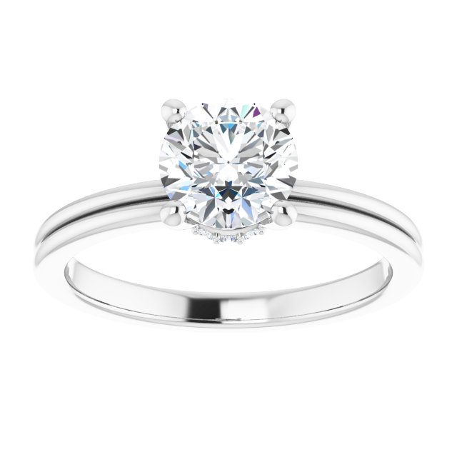 Bague de Fiançaille Solitaire Or Blanc Diamant  4 Griffes