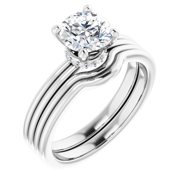 Bague de Fiançaille Solitaire Or Blanc Diamant  4 Griffes