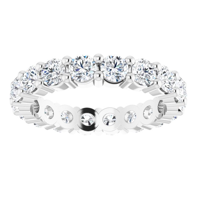Alliance En Diamants Éternité En Or Blanc Sur Griffes