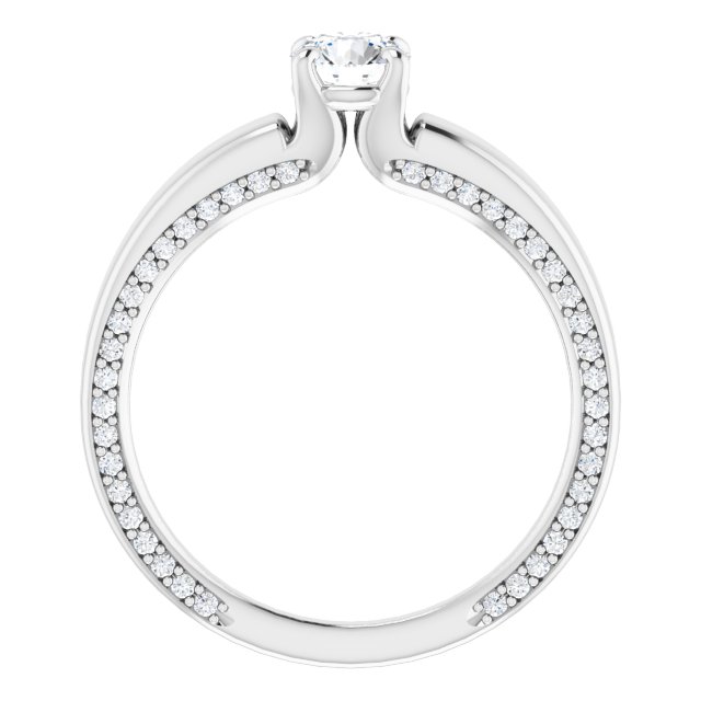 Bague de Fiançaille Solitaire Or Blanc Diamant  4 Griffes