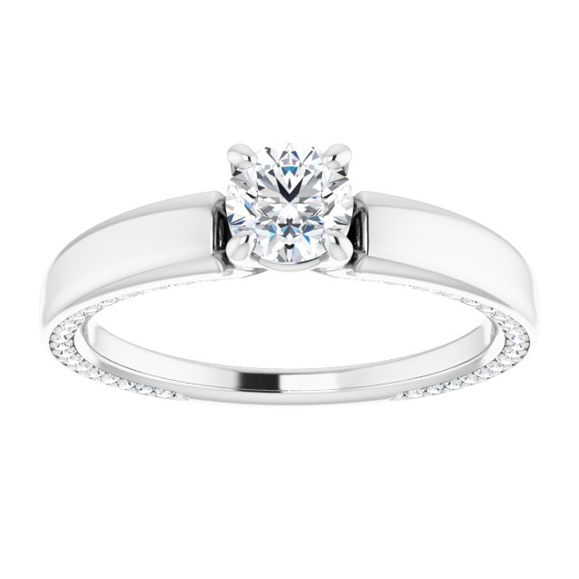 Bague de Fiançaille Solitaire Or Blanc Diamant  4 Griffes