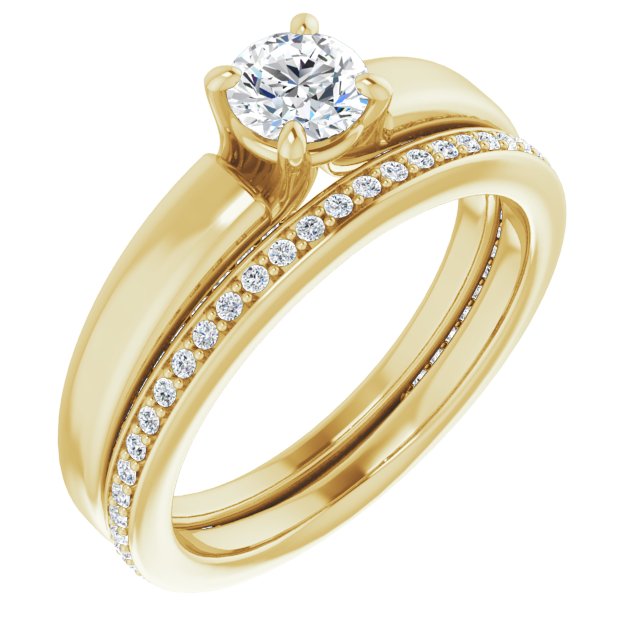 Bague de Fiançaille Solitaire Or Blanc Diamant  4 Griffes