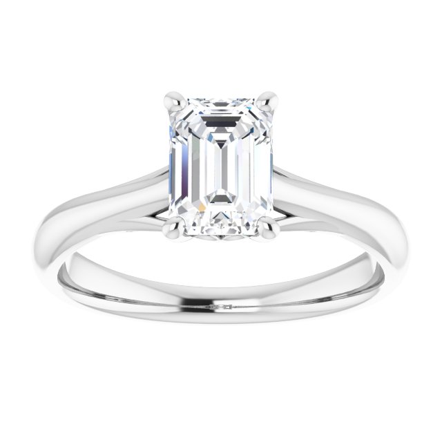 Bague de Fiançaille Solitaire Or blanc Diamant  4 Griffes
