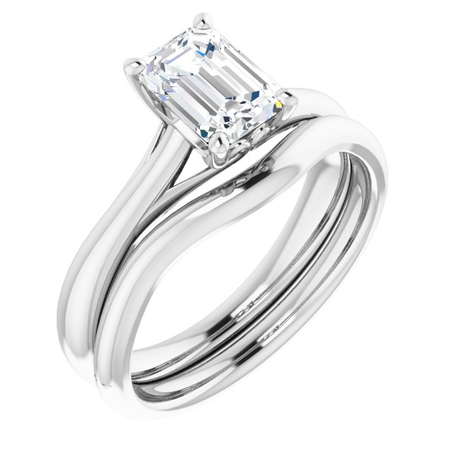 Bague de Fiançaille Solitaire Or blanc Diamant  4 Griffes