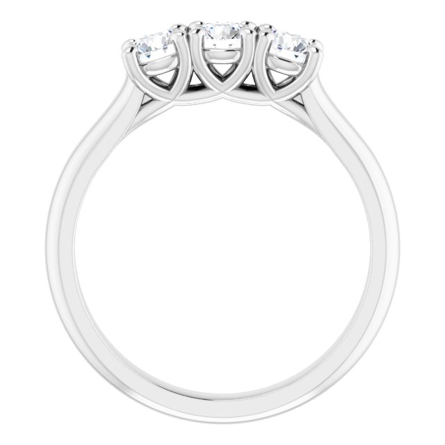 Bague Trinité De Fiançailles Diamants Et Or Blanc