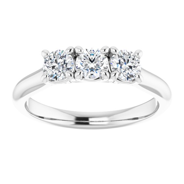 Bague Trinité De Fiançailles Diamants Et Or Blanc