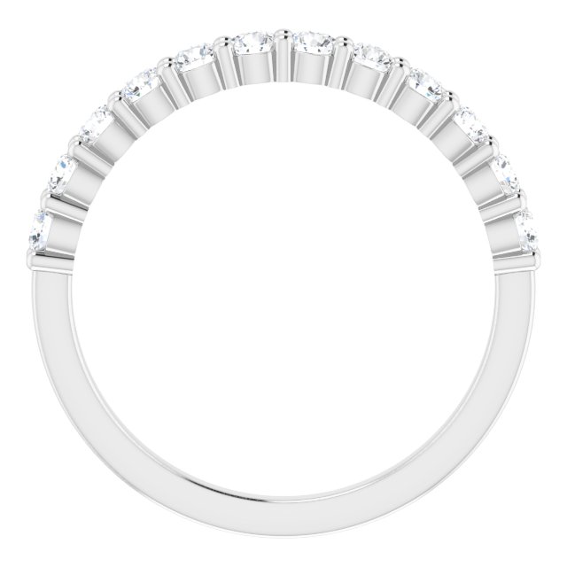 Alliance En Diamants Semi-Éternité En Or Blanc