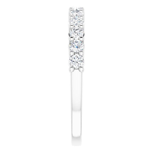 Alliance En Diamants Semi-Éternité En Or Blanc