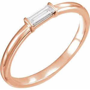 Alliance En Diamants Baguettes, Éternité En Or Jaune Sur Canal