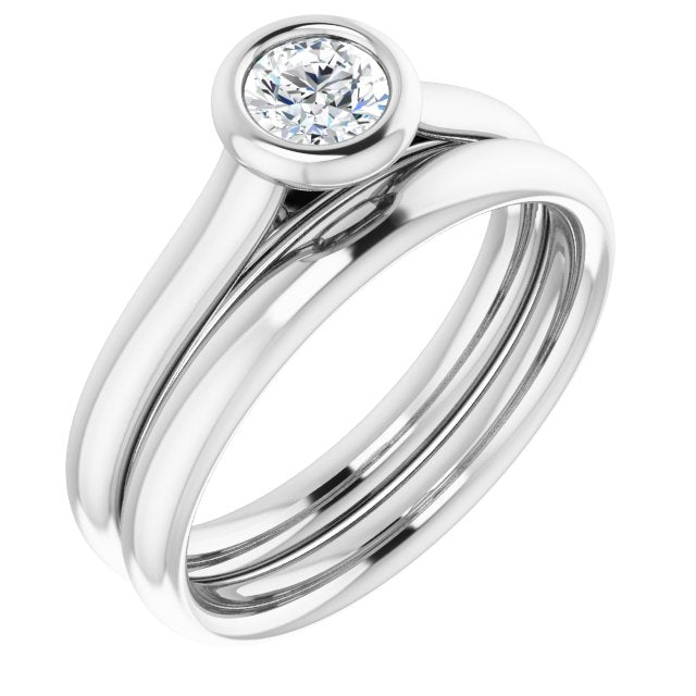 Bague de Fiançaille Solitaire Or Blanc Diamant  4 Griffes