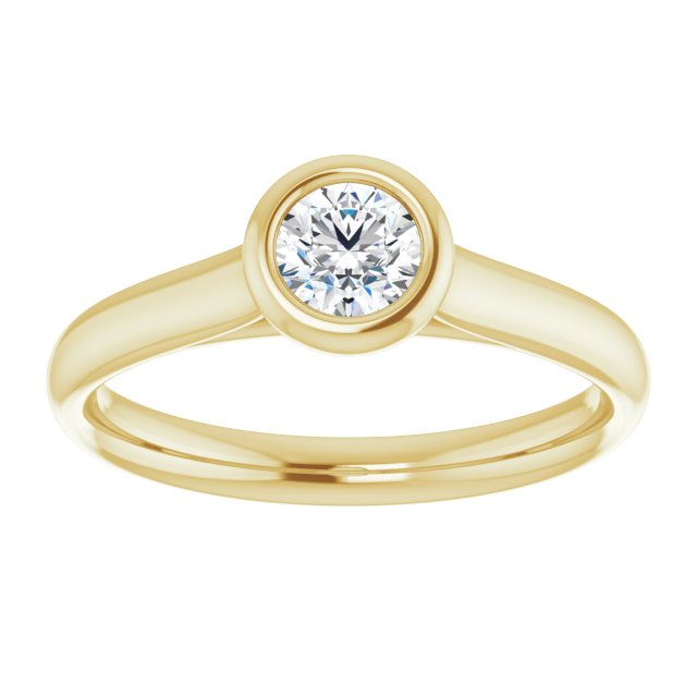 Bague de Fiançaille Solitaire Or Jaune Diamant  4 Griffes