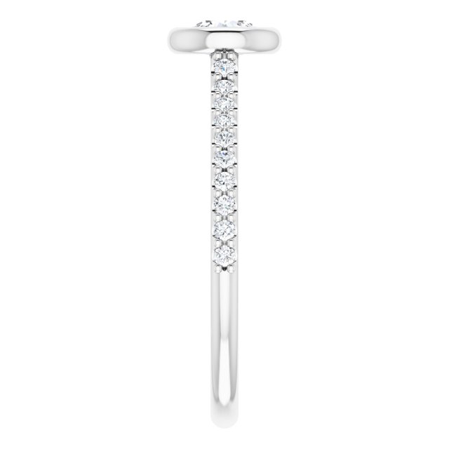 Bague de Fiançaille Solitaire Et Pavé Or Blanc Diamant
