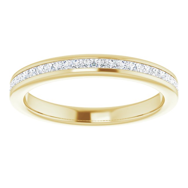 Alliance En Diamants Semi-Éternité En Or Blanc Jaune