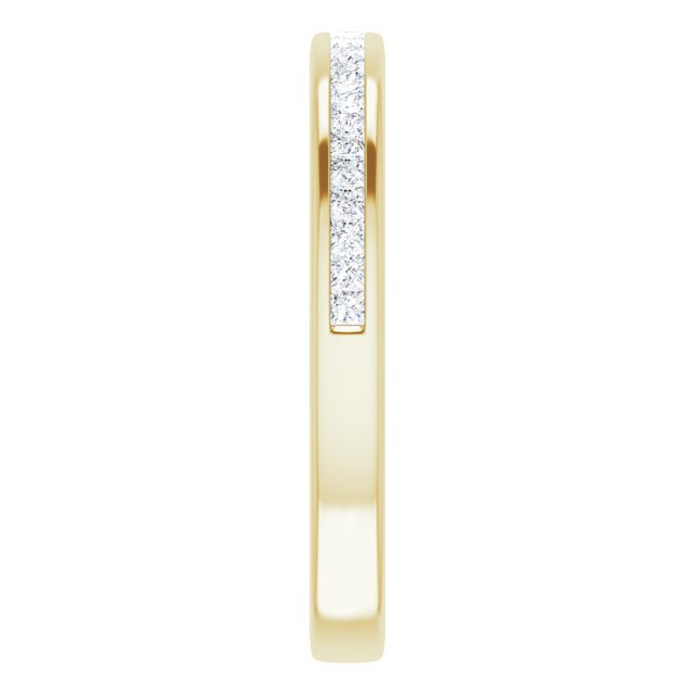 Alliance En Diamants Semi-Éternité En Or Blanc Jaune