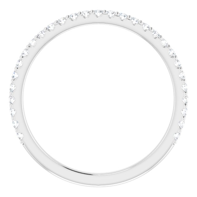 Alliance En Diamants Semi-Éternité En Or Blanc Sur Griffes