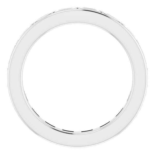 Alliance En Diamants Baguettes, Éternité En Or Blanc Sur Canal