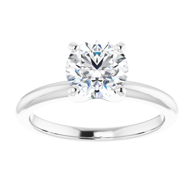 Bague de Fiançaille  Solitaire Or blanc Diamant  4 Griffes
