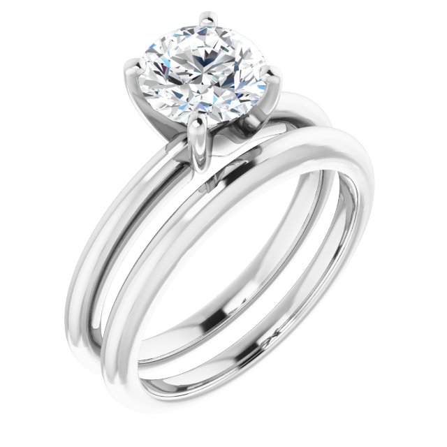 Bague de Fiançaille  Solitaire Or blanc Diamant  4 Griffes