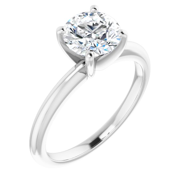 Bague de Fiançaille  Solitaire Or blanc Diamant  4 Griffes
