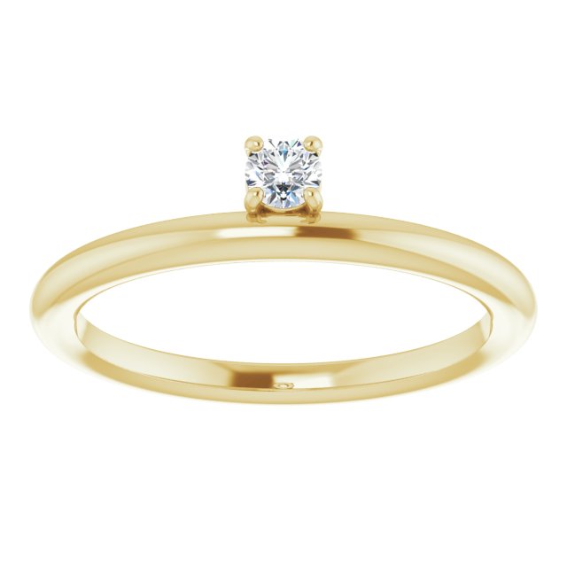 Bague de Fiançaille Solitaire Or Jaune Diamant  4 Griffes