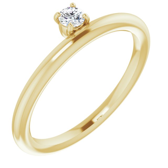 Bague de Fiançaille Solitaire Or Jaune Diamant  4 Griffes