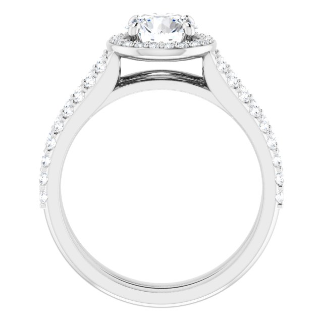 Bague De Fiançailles Diamant Halo Or Blanc