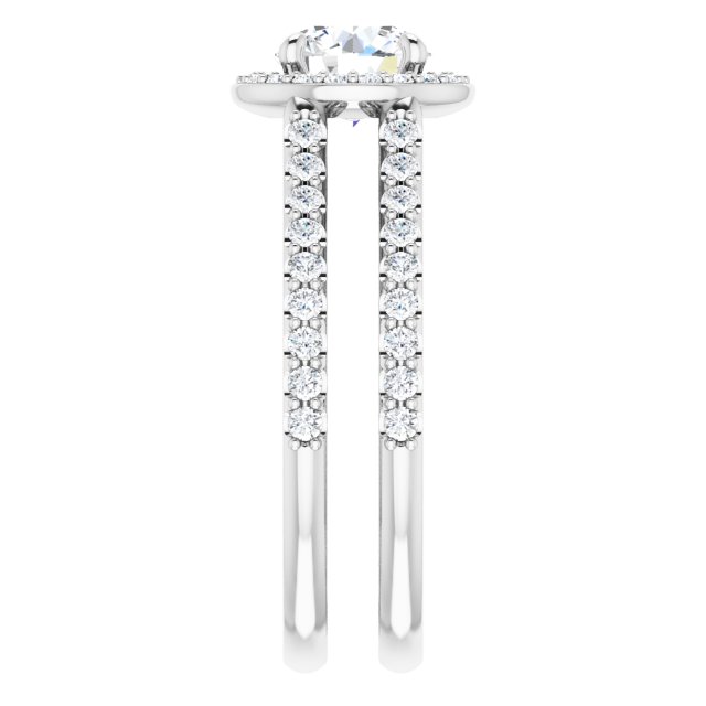 Bague De Fiançailles Diamant Halo Or Blanc