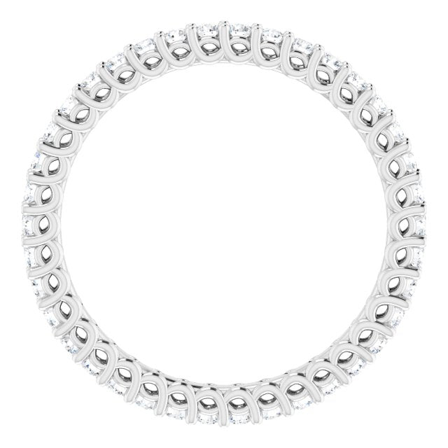 Alliance En Diamants Éternité En Or Blanc Sur Griffes