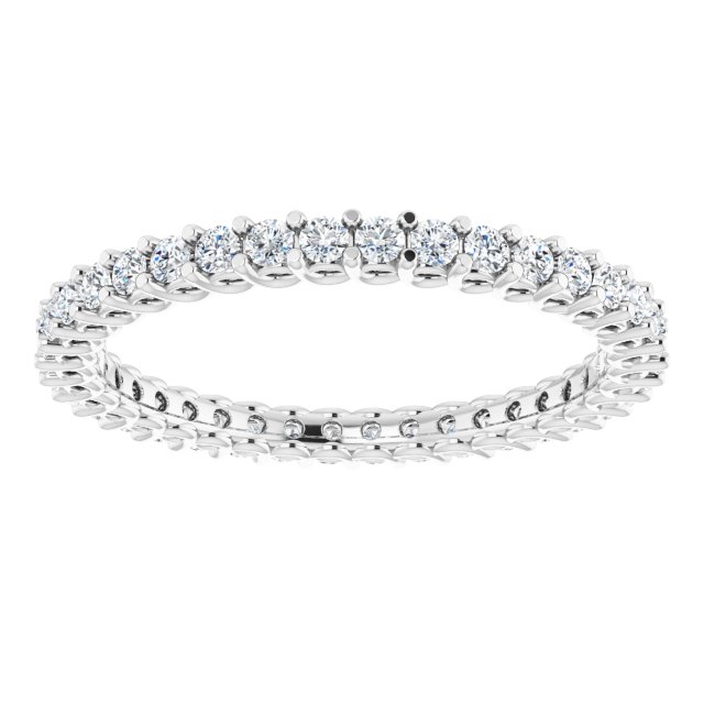 Alliance En Diamants Éternité En Or Blanc Sur Griffes