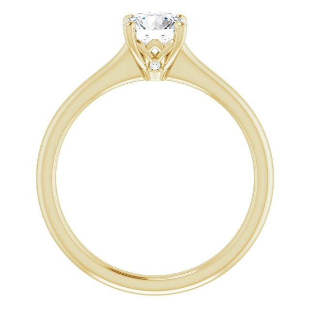 Bague de Fiançaille Antique Solitaire Or jaune Diamant  4 Griffes